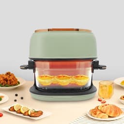 Heteluchtfriteuse - Airfryer Frituurpan - Vetarm Koken - Met Kijkvenster - 4 Liter - Groen — thumbnail 3