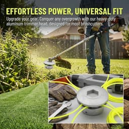 Metalen Grastrimmerkop met 4 Nylon Draad - Aluminium Grastrimmerkop - 7×4.5cm - Tuinonderdeel - Universeel Trimkop voor Grasmaaier en Bosmaaier - voor tuinonderhoud — thumbnail 3