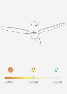 CREATE - Plafondventilator silent 100% hout 40W (Ø132cm) - Met licht LED - WIFI + Afstandsbediening - 6 snelheden - Programmeerbaar - WIND CALM NATURAL WOOD — thumbnail 2