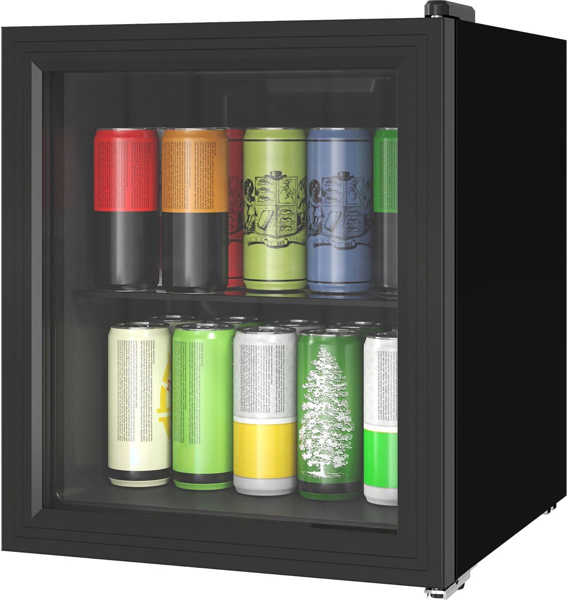 46L Drankenkoelkast- Zwart Glazen Deur T - ouchbediening 0-20°C Instelbaar - LED Verlichting Stille 39dB Vrijstaand Mini Koelkast - voor Slaapkamer Kantoor Studentenkamer Hotel — afbeelding 1