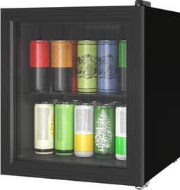 46L Drankenkoelkast- Zwart Glazen Deur T - ouchbediening 0-20°C Instelbaar - LED Verlichting Stille 39dB Vrijstaand Mini Koelkast - voor Slaapkamer Kantoor Studentenkamer Hotel — thumbnail 1