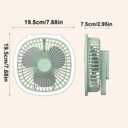 Tafelventilator - Persoonlijke koeler - Stille luchtcirculatie - Geïntegreerde verlichting - 205 cm breed - Groen — thumbnail 5