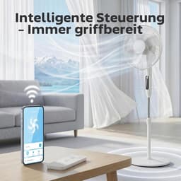 Staande ventilator - Vloer ventilator - Ruimte verkoelen - Met afstandsbediening - 138 cm hoog - Wit — thumbnail 3