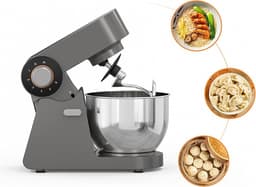 Deegmixer - Keukenmachine - Bakken Thuis - 3D Mengsysteem - 62 Liter Kom - Zilver — thumbnail 1