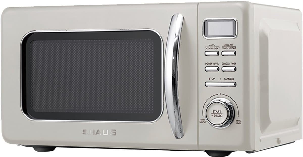 Swiss Haus® MW20 Magnetron Vrijstaand - 20L – 700W Digitale Solo Microgolfoven – Retro Microwave Vintage Design – Auto Cook & Ontdooifunctie – 11 Verwarmingsstanden - Beige — afbeelding 1