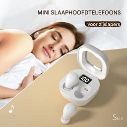carmdering - Mini In Ear Kopfhörer - Draadloze Slaap Oordopjes - Bluetooth Headset - Fysieke Ruisonderdrukking - Zacht Siliconen - Ultra Lichtgewicht Design - Comfortabel Voor Zijslapers -zwart- 1 Set — thumbnail 5