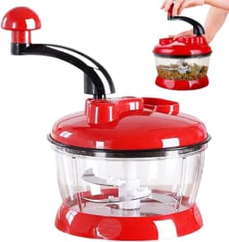Handmatige Voedselhakker - Keuken Snijder - Maaltijd Voorbereiding - Energiebesparend Ontwerp - 2L Capaciteit - Grijs — thumbnail 1