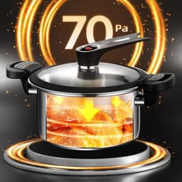Portable Pressure Cooker, Fish Pan for Seafood, Stainless Steel Fast Multifunction Kitchen Pan for Bean and Meat Dishes — thumbnail 3