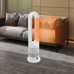 Torenventilator - Bladeless fan staand - Comfortabel binnenklimaat - Dubbele modus koelen verwarmen - 80° oscillatie - Wit zilver — thumbnail 3
