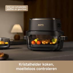 Airfryer Glazen Bowl - Luchtfriteuse - Gezond Bakken - Volledig Transparant - 6.5 Liter - Zwart — thumbnail 3