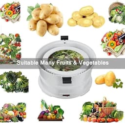 Elektrische Schilmachine - Aardappel Schillen - Keuken Hulp - Automatisch Met Knop - 1 kg Capaciteit - Wit — thumbnail 3
