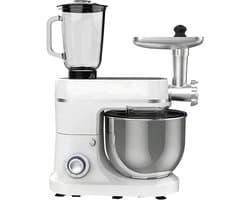Keukenrobot - Keukenmachine mixer - Bakken en koken - 3-in-1 multifunctioneel - 10L kom - Wit