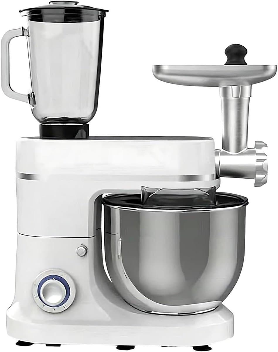 Keukenrobot - Keukenmachine mixer - Bakken en koken - 3-in-1 multifunctioneel - 10L kom - Wit — afbeelding 1