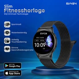 Evy24 Smartwatch Pro 42mm - Smartwatch Dames - Horloge met Belfunctie - Sporthorloge Dames - AMOLED - Bloeddrukmeter - Stappenteller - Android en iOS - Zwart — thumbnail 3