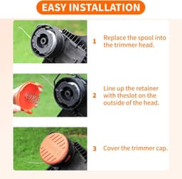4 stuks, geschikt voor RC-100-P vervangende trimmer spoeldoppen, geschikt voor Black Decker GH900 GD600 GH610 GH900 GH912 ST6600, fijne snoertrimmer grasmaaier spoeldoppen, geschikt voor RC100P trimmer dop onderdelen — thumbnail 2