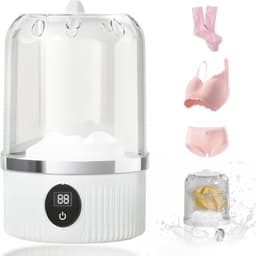 Draagbare mini-wasmachine voor ondergoed, sokken en bh's – 2 standen (5 min normaal / 10 min krachtig), 3000 mAh accu, lekdicht, compact voor thuis en op reis — thumbnail 1