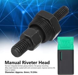 Allecto - Rivet Nut Gun Head - M6 Draadvervanging - Hoogwaardige materiaal - Zwart - Rivet Gun Tool - Geschikt voor handmatig gebruik - Kwaliteit e... — thumbnail 2