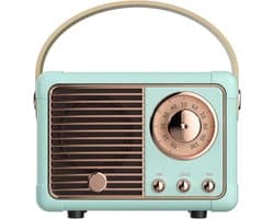 Retro Bluetooth-luidspreker, vintage decoratief, kleine draadloze Bluetooth-luidspreker, schattige retrostijl, geschikt voor keuken, bureau, slaapkamer, kantoor, feestjes en buiten - blauw.