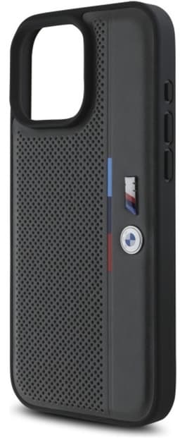 BMW M Perforated Tricolor Detail Line - iPhone 16 Pro Max Hoes - Luxe - Antraciet — thumbnail 4