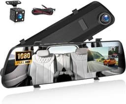 Dashcam Achteruitrijcamera - Autocamera Spiegelsysteem - Wegveiligheid Registratie - Dubbele Camera Functie - 4 Inch Scherm - Zwart — thumbnail 1