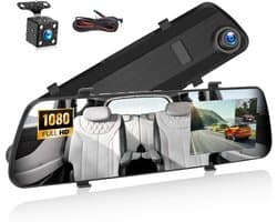 Dashcam Achteruitrijcamera - Autocamera Spiegelsysteem - Wegveiligheid Registratie - Dubbele Camera Functie - 4 Inch Scherm - Zwart