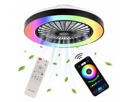 WERYOU® illuminAIR Plafondventilator - Plafonniere - Plafondventilator met Afstandsbediening - Plafondlamp - Plafond ventilator met Verlichting - Ventilator lamp - RGB Ledlamp — afbeelding 1