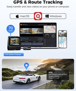 Dashcam Voor en Achter - Autocamera Set - Veilige Ritten Vastleggen - 4K+1080P Resolutie - Met 64GB Kaart - Zwart — thumbnail 5