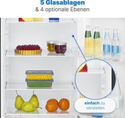 Bomann VS 7363 – Kastmodel Koelkast zonder vriesvak – 143 cm hoog - 242 Liter – Energieklasse D – Stil (39dB) - Wit — thumbnail 5