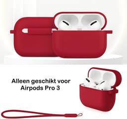 Studio Air® Airpods Hoesje Pro 3 Siliconen Case - Bordeaux Rood - Soepel Airpod Hoesje voor Airpods Pro 3 (model 2025) — thumbnail 3