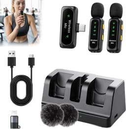 Draadloze dasspeldmicrofoon – Slimme microfoon met ruisonderdrukking voor livestreaming en video-opnames (model J20) - Microfoon Draadloos - Dasspeld Microfoon Draadloos - Microfoon Bluetooth - Geschikt Voor Alle Telefoons — thumbnail 4