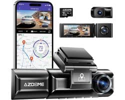 Dashcam Auto - Voertuigcamera - Veilige Ritten - 4K Voor en Achter - 3 Camera's - Zwart
