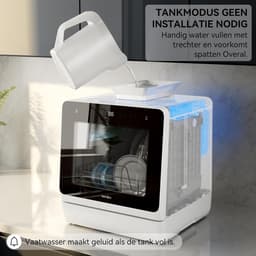 Mini Vaatwasser 5 Couverts - Tafelvaatwasser met 5 L Watertank en 7+3 Programma’s - Compacte Vaatwasser met Startvertraging en Kinderbeveiliging — thumbnail 4
