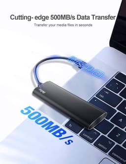 Externe SSD - Draagbare Opslag - Bestanden Overzetten - USB 3.2 Gen 2 - 1TB - Zwart — thumbnail 2