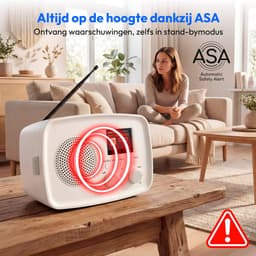 MEDION DAB+ radio met Bluetooth DRE-1 (DAB Plus, FM-radio, druppelbescherming, telescoopantenne, wekker, sluimerfunctie, instelbare display-dimmer, ASA-noodwaarschuwingssysteem), wit — thumbnail 5