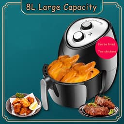 Heteluchtfriteuse - Airfryer Mini - Gezond Koken - 8 Liter Capaciteit - Touchscreen Bediening - Zwart — thumbnail 2