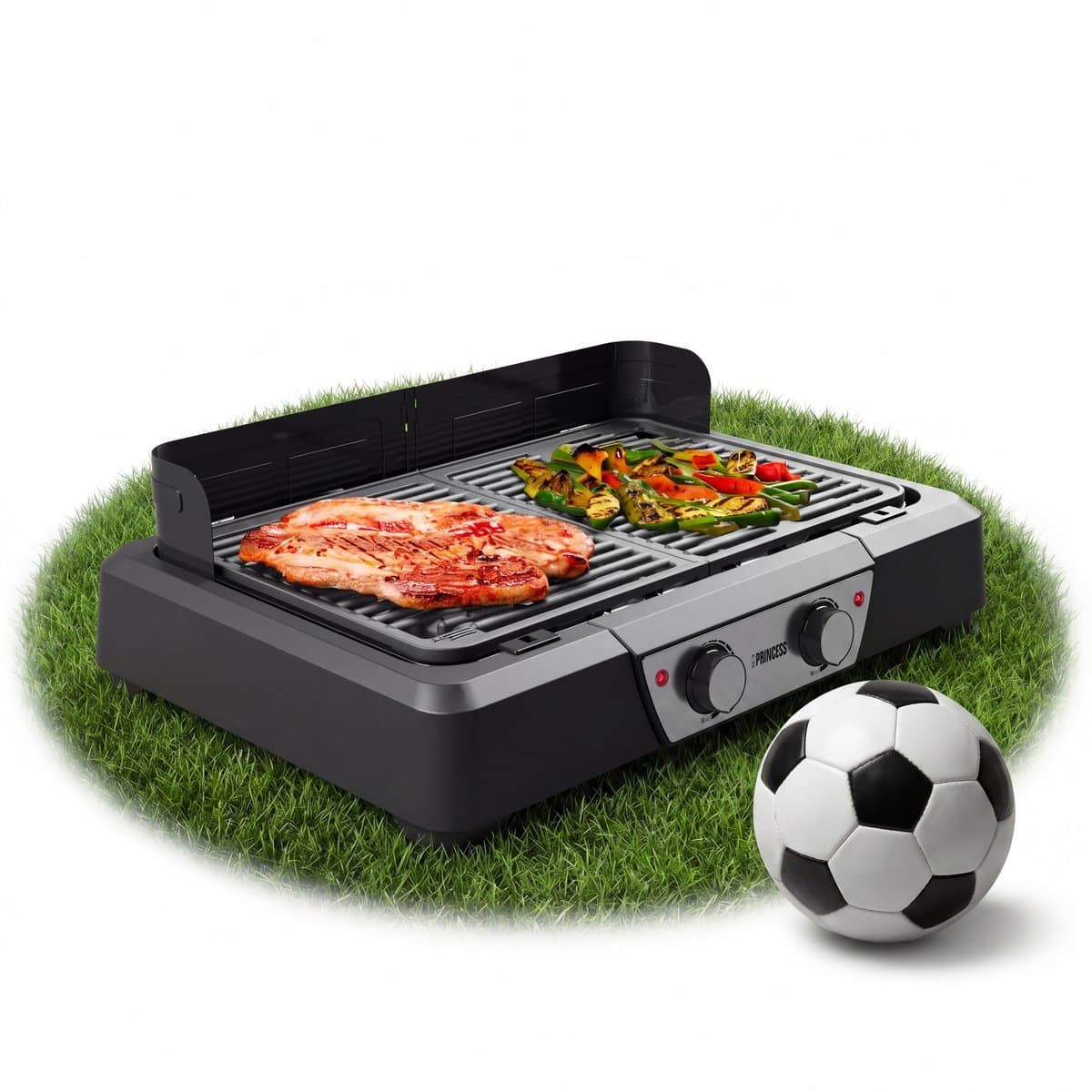 Princess BBQ Tafel Grill 112254 - Zwart - Regelbare thermostaat - Tafel BBQ - Grill apparaat - Groot bakoppervlak - 2000W - WK — afbeelding 1