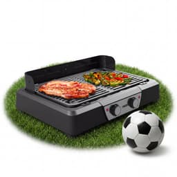 Princess BBQ Tafel Grill 112254 - Zwart - Regelbare thermostaat - Tafel BBQ - Grill apparaat - Groot bakoppervlak - 2000W - WK — thumbnail 1