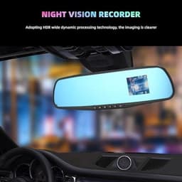 Achteruitkijkspiegel met Voor Camera, HD 1080P Rij Recorder voor Auto Vrachtwagen SUV, Nachtzicht, 24 Uur Parkeerbewaking — thumbnail 4