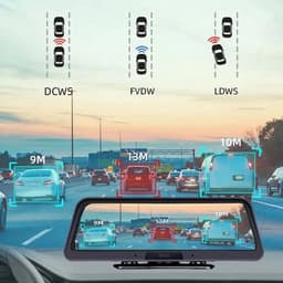 Dashcam voor Auto - 10" 4G Android 8.1 Dashcam - GPS Navigatie, Dual 1080P Camera - ADAS Rijhulp - Parkeermodus - Achteruitrijcamera - WiFi - Bluetooth - G-Sensor - Loop Recording - Zwart — thumbnail 4