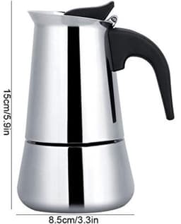 Draagbare RVS Koffiepot Moka Espresso Maker Mocha Pot Ideaal voor Thuis Kamperen & Reizen (100ml) — thumbnail 2