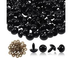 50 Stuks Veiligheidsogen voor Poppen 18mm - Plastic Ogen met Wasjes voor Creatieve Projecten