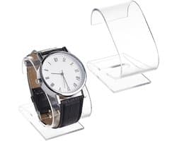 2 Stuks Horloge Stand, Transparante Horloge Houder voor Armbanden, Acryl Horloge Display Rack, Duidelijke Organiser voor Mannen en Vaderdag Decoratie