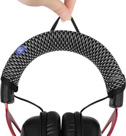 Hoofdband Cover - Hoofdtelefoon Kussen - Comfort Verhogend - Zachte Duurzame Stof - 230 x 105 mm - Zwart — thumbnail 2