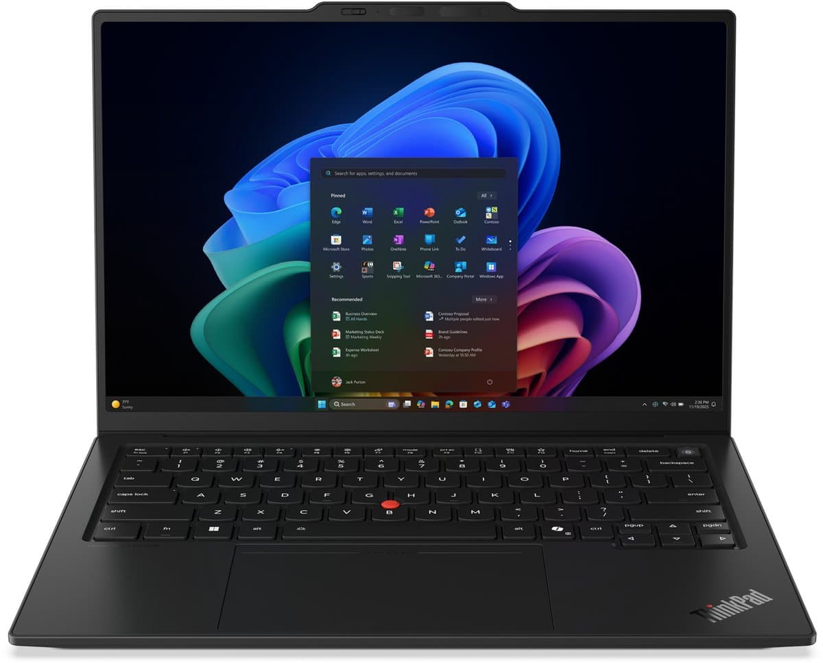 Lenovo ThinkPad X1 Carbon Gen 14 Aura Edition Copilot+ PC Intel Core Ultra 7 355 Laptop 35,6 cm (14") Touchscreen WUXGA 32 GB LPDDR5x-SDRAM 512 GB SSD Wi-Fi 7 (802.11be) Windows 11 Pro Engels Zwart — afbeelding 1