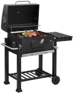Houtskool barbecue - Grilloppervlak 28x41.7 - met verstelbaar kolenrek - gietijzeren rooster - zwart — thumbnail 1