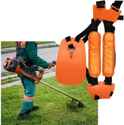 TOVBMUP Verstelbare grasmaaierriem - Grasmaaierriem - Dubbele riem - Bosmaaierriem - geschikt voor bosmaaier, kettingzaag en grasmaaier - Voor comfortabel en efficiënt tuinieren - Oranje — thumbnail 4