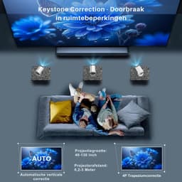 SNJY® Mini Beamer - Mini Projector - Beamer 4k - 180° Draaibaar - 1080p Full HD - Wit — thumbnail 5