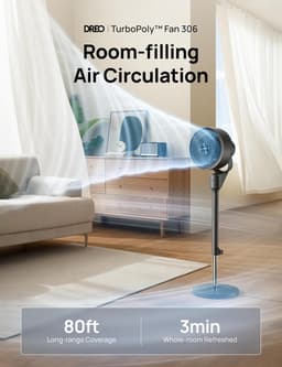 Elektrische Vloer Ventilator - Stille Staande Fan - Kamers Koelen - Ultra Krachtige Luchtcirculatie - Tot 24 Meter - Zwart — thumbnail 3