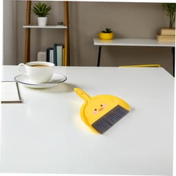 Kleine Veegset - Mini Stoffer Blik - Bureau Schoonmaken - Lichtgewicht Ontwerp - 23.5 cm - Geel — thumbnail 5