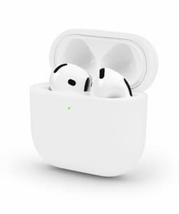Enluxe Case geschikt voor Airpods 4 – Wit - Premium Siliconen Hoesje, Valbescherming & Spatwaterdicht, Draadloos Opladen Compatibel — thumbnail 1